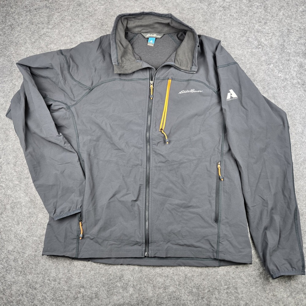 Eddie Bauer First Ascent Jacket Men's Large Gray Whittaker Full Zip Hiking Ski
